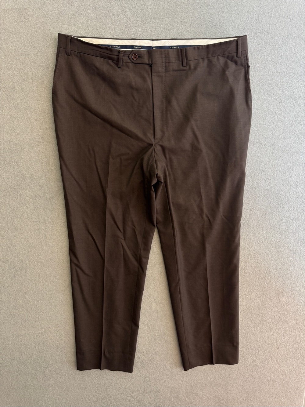 Canali Wool Pants 40 Men's Brown Straight Leg Pleated Dress Trousers Slacks